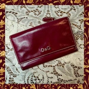 Dolce & Gabbana Burgundy Leather Wallet